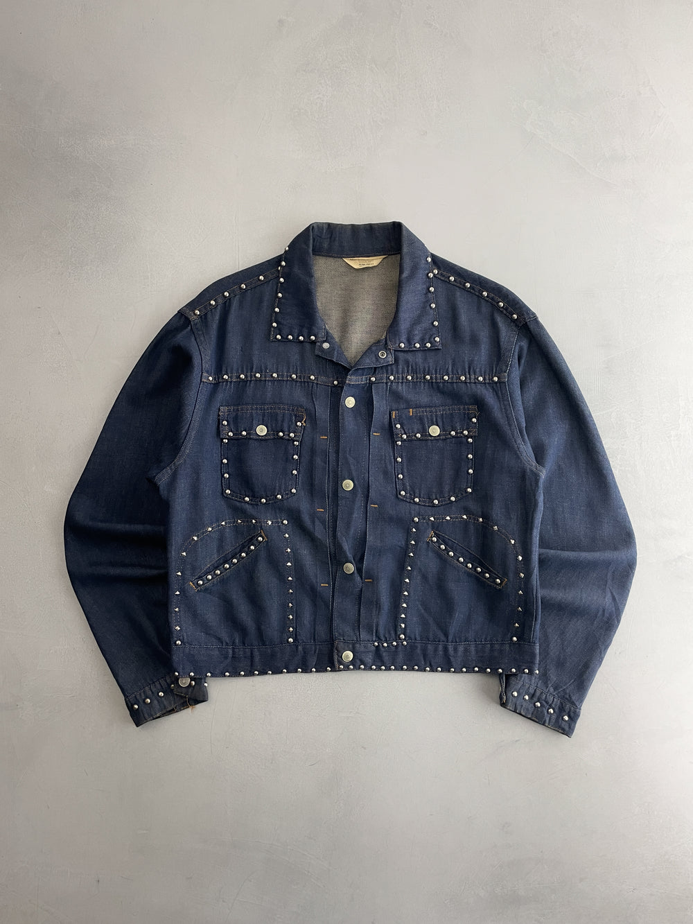 70's J.C. Penney Ranch Craft Studded Denim Jacket [L]