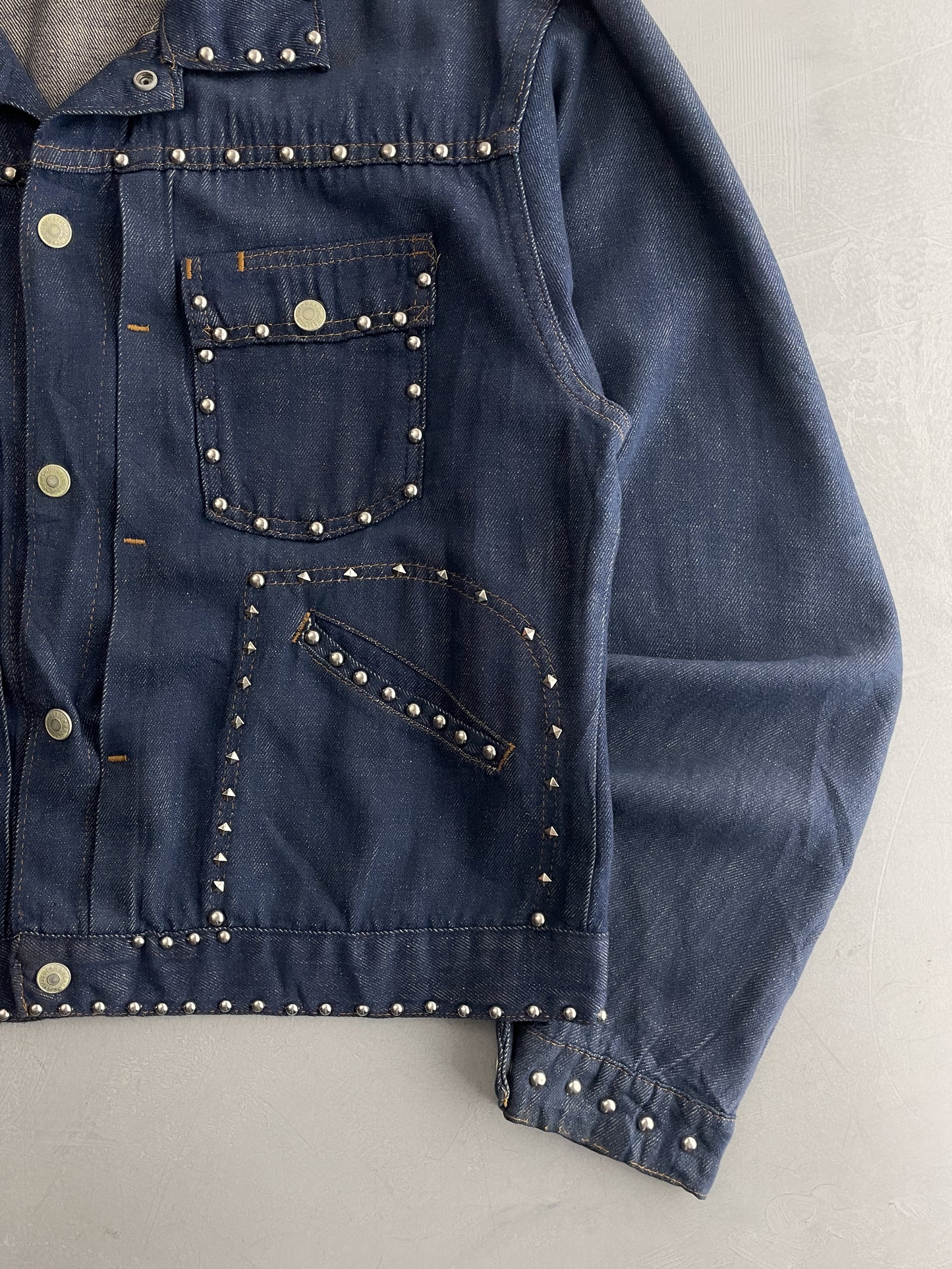 70's J.C. Penney Ranch Craft Studded Denim Jacket [L]