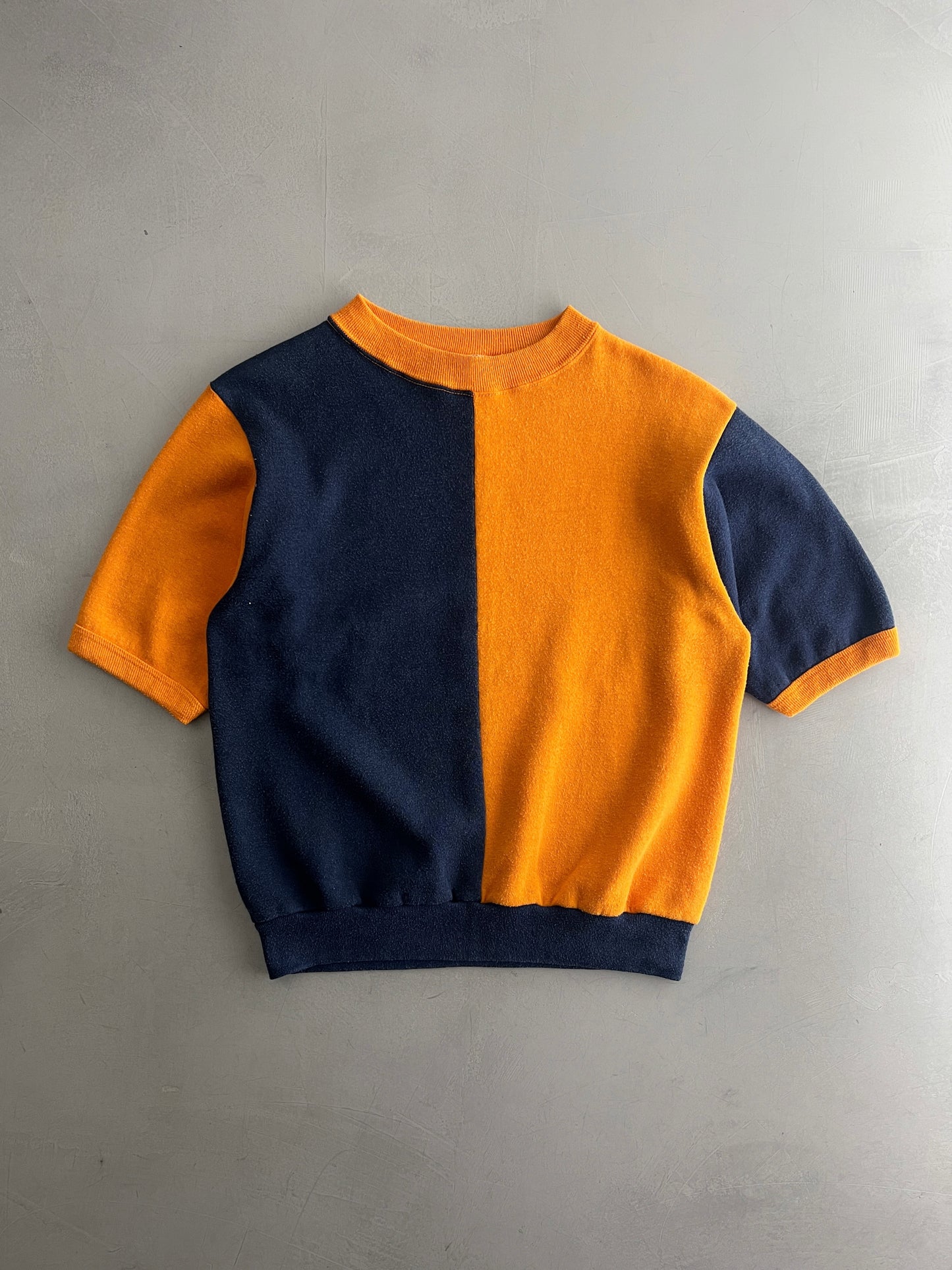 Two-Tone Short Sleeve Sweatshirt [M]