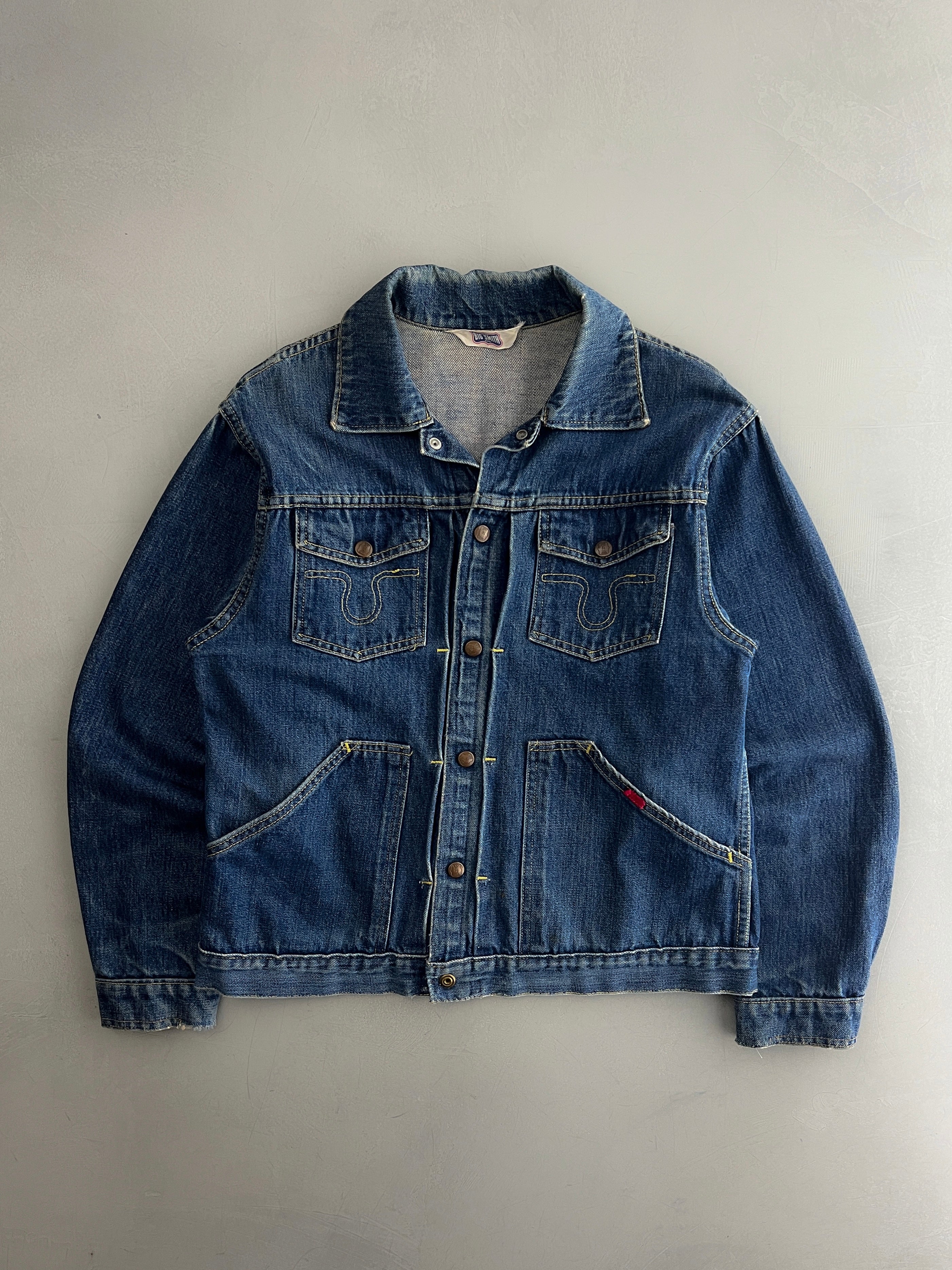 70s Big Smith デニム　ワークジャケット　フェード　ボロ 70s Big Smith デニム ワークジャケット フェード ボロ - メルカリ