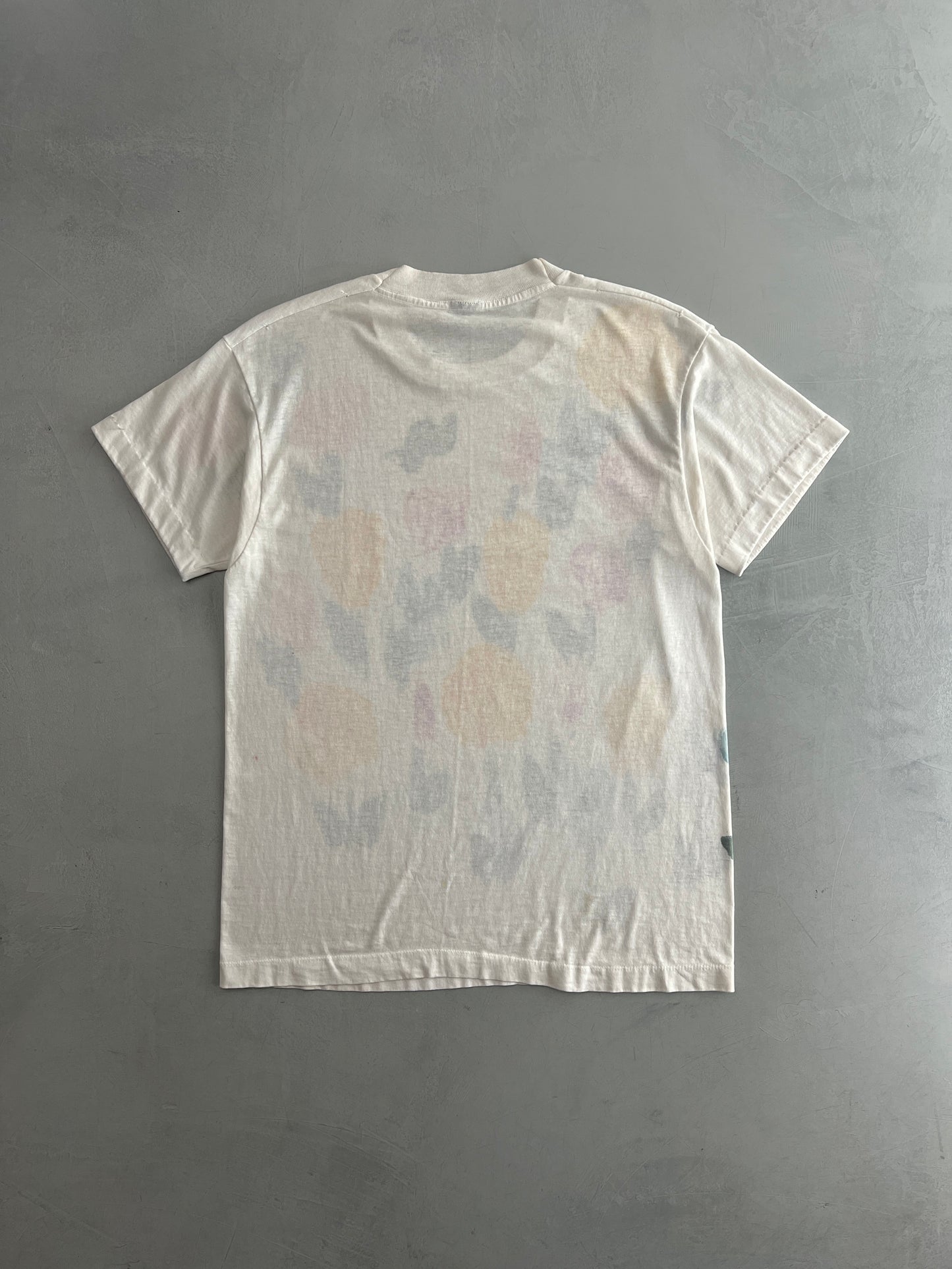 Hand-Painted Flower Tee [L]