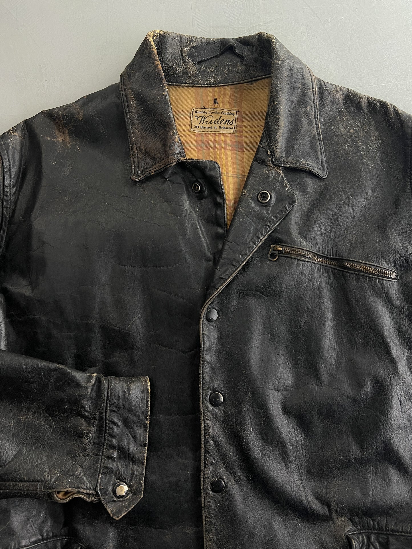 1950's Australian Made Weldens Leather Jacket [L]