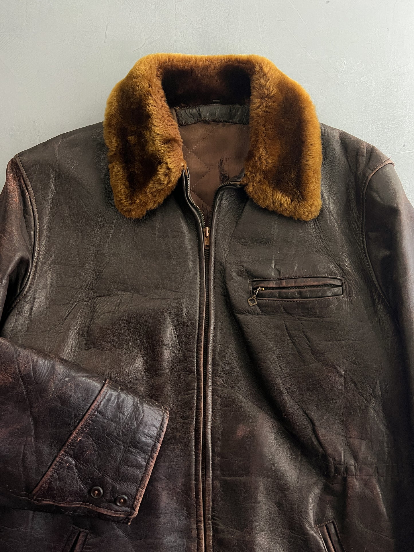 1940's Horse Hide Townsmen Motorcycle Jacket [L]