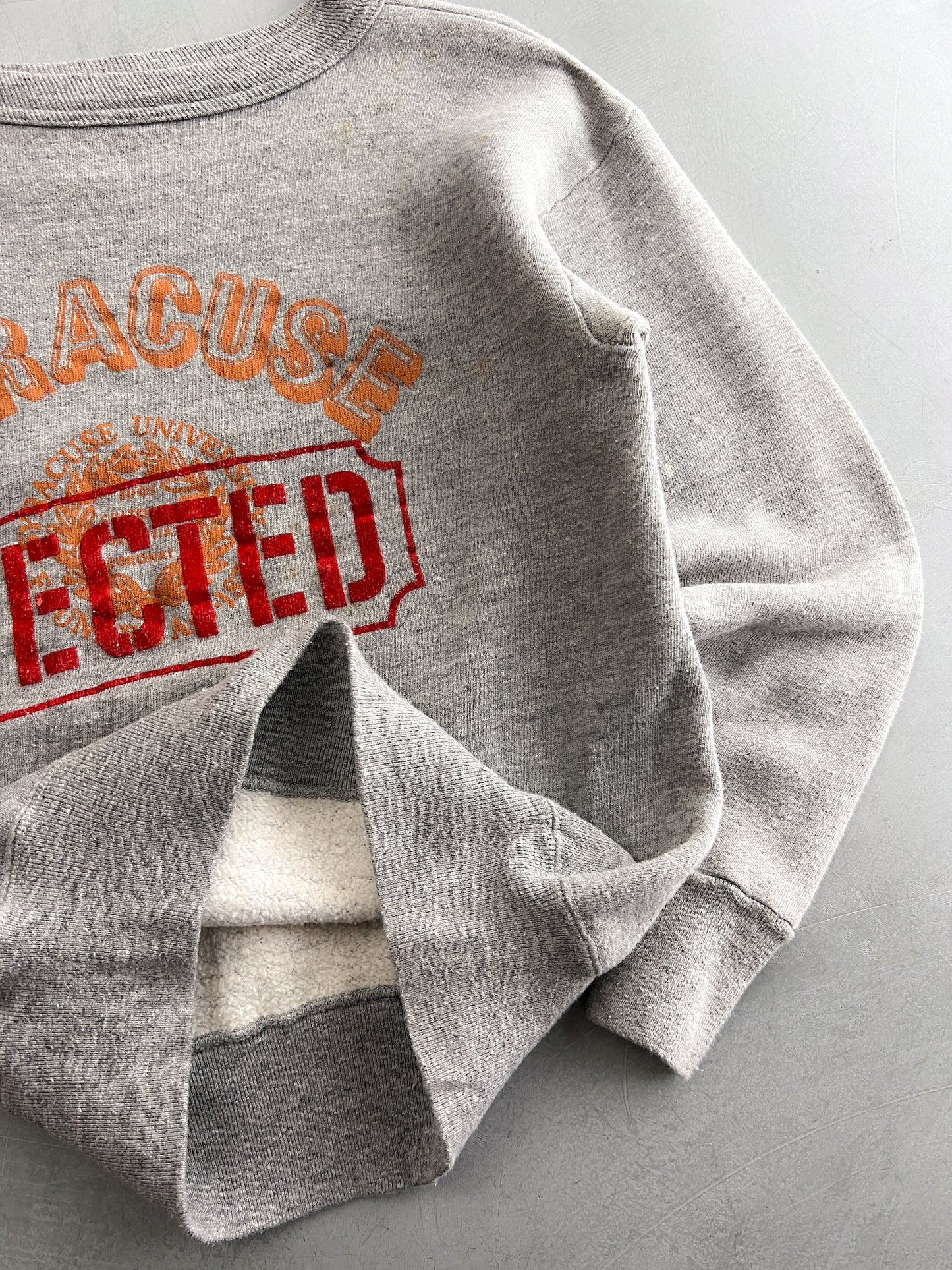 60's Syracuse Sweatshirt w Blast Over Flock Print [S]