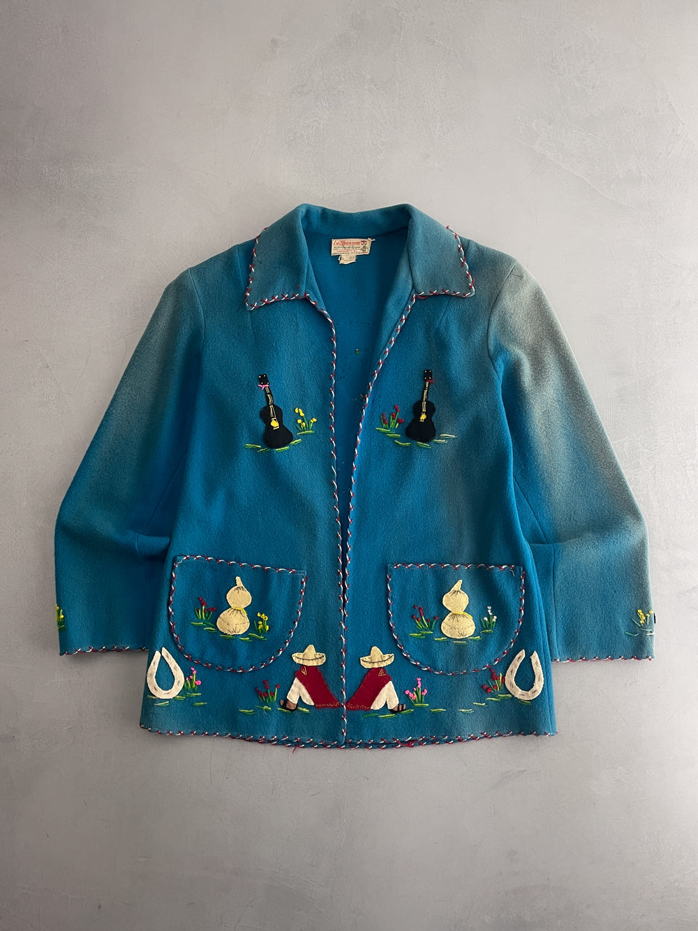 Mexican Folk Art Jacket [S] Blue