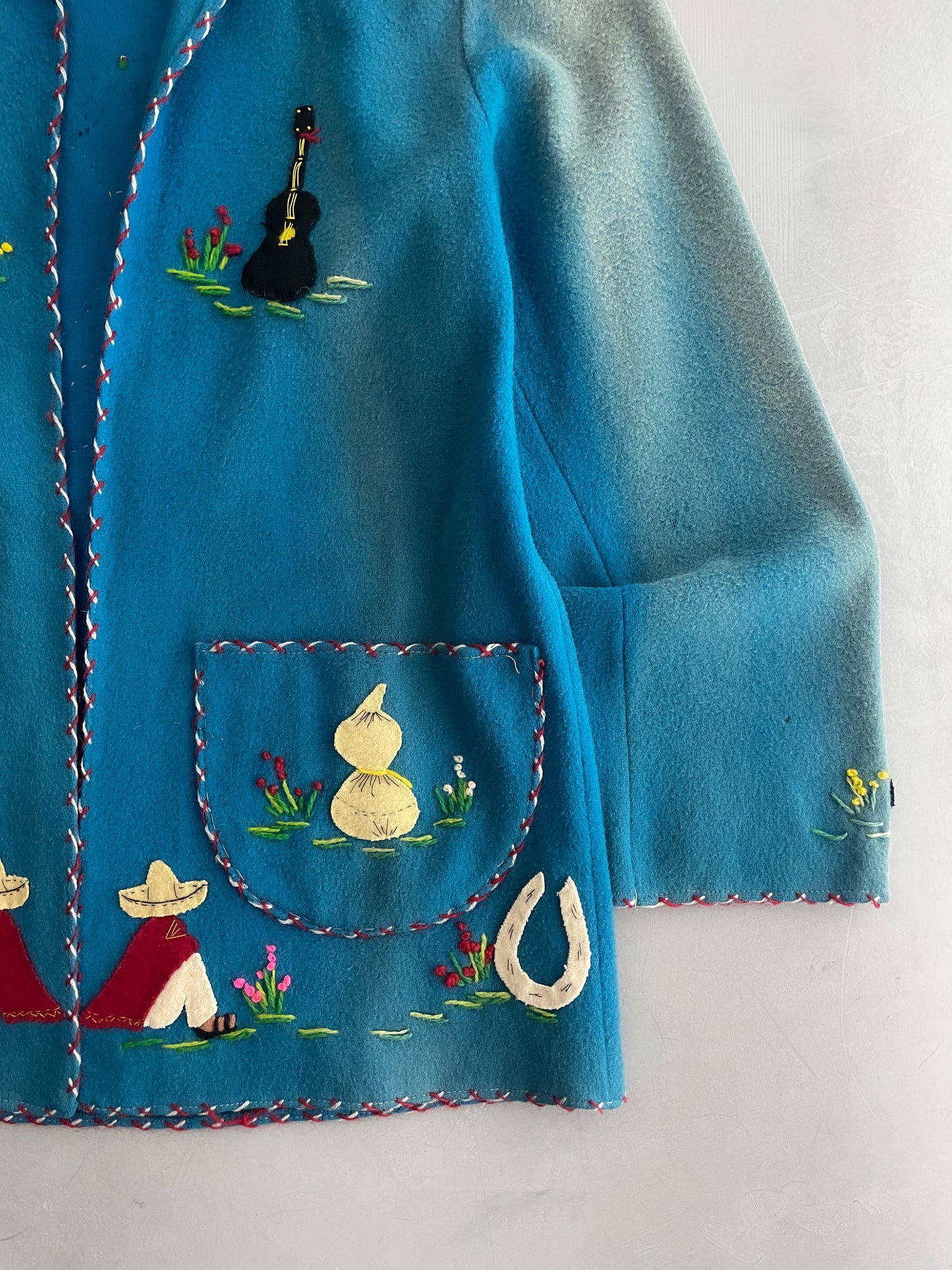 Mexican Folk Art Jacket [S] Blue