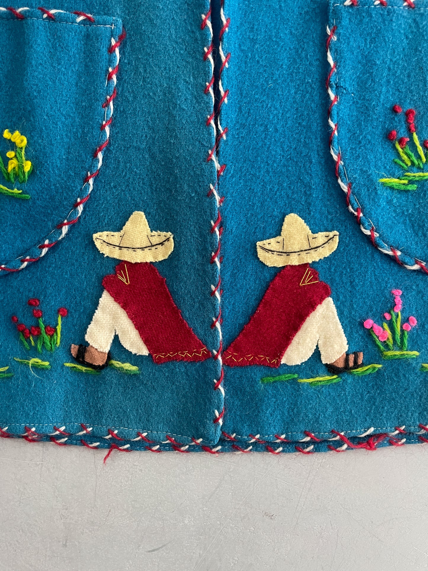 Mexican Folk Art Jacket [S] Blue