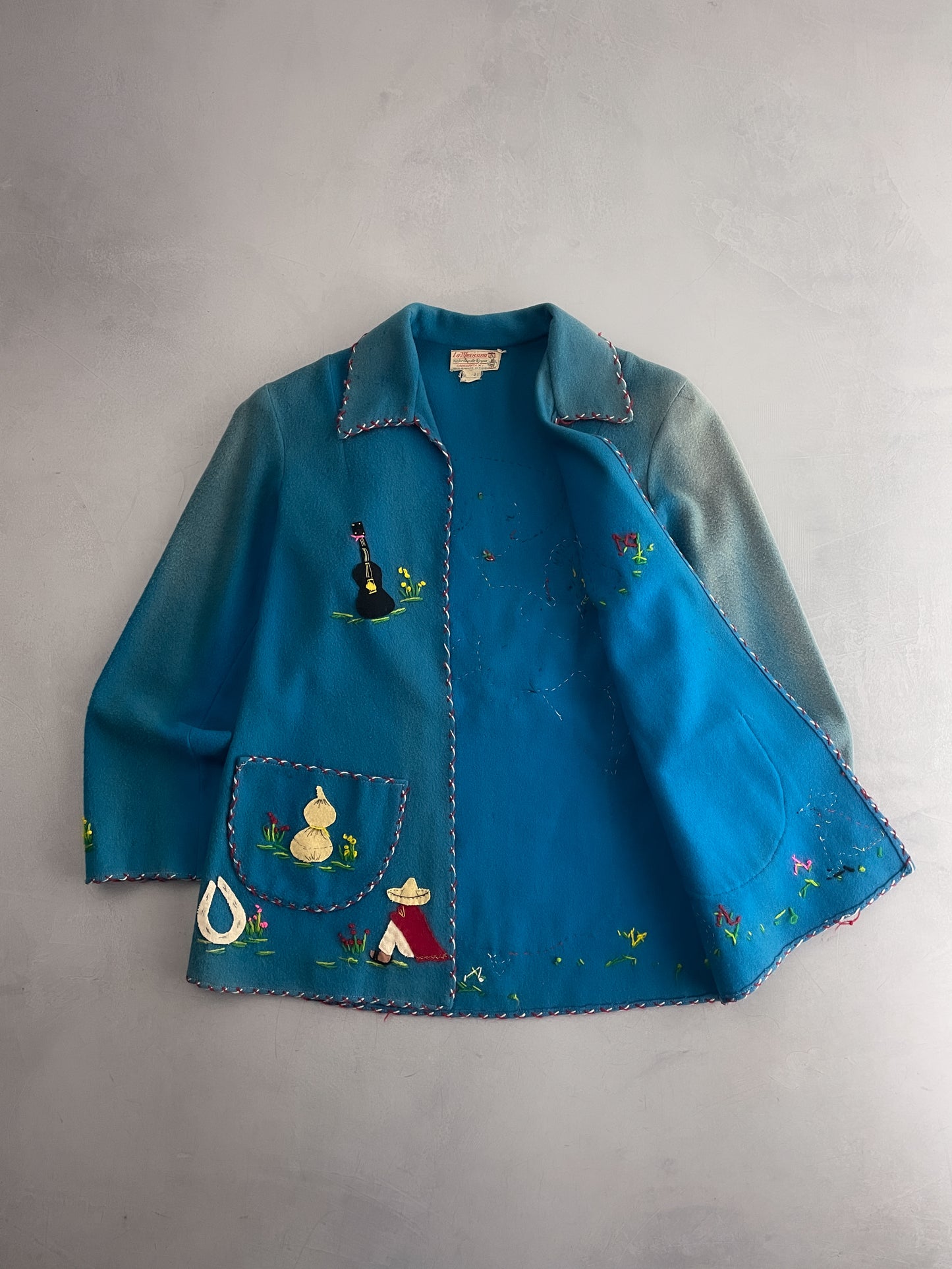 Mexican Folk Art Jacket [S] Blue