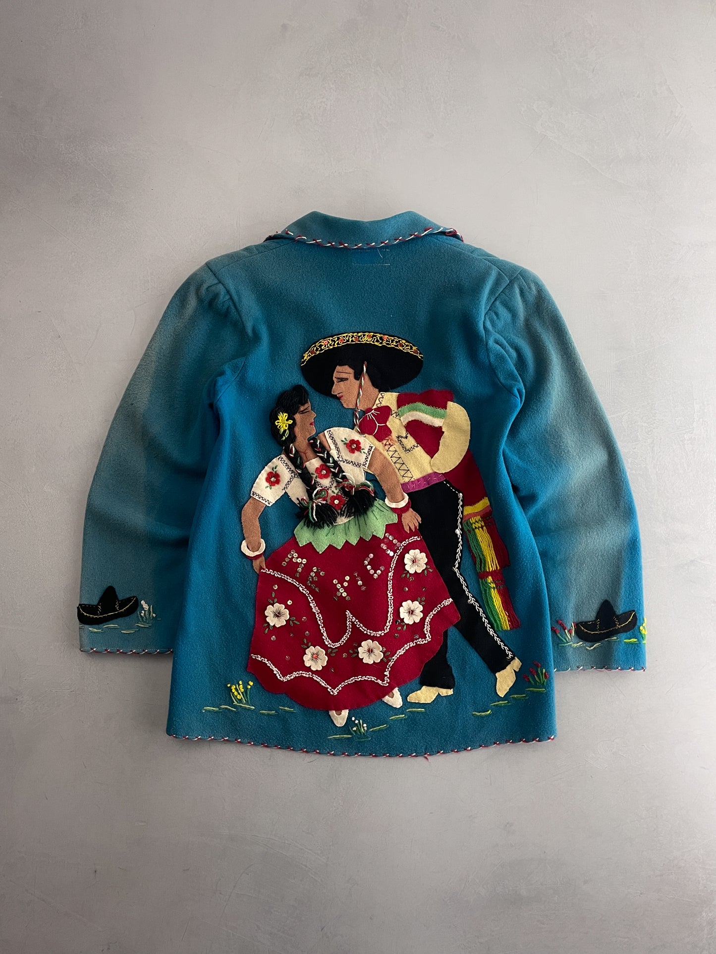 Mexican Folk Art Jacket [S] Blue