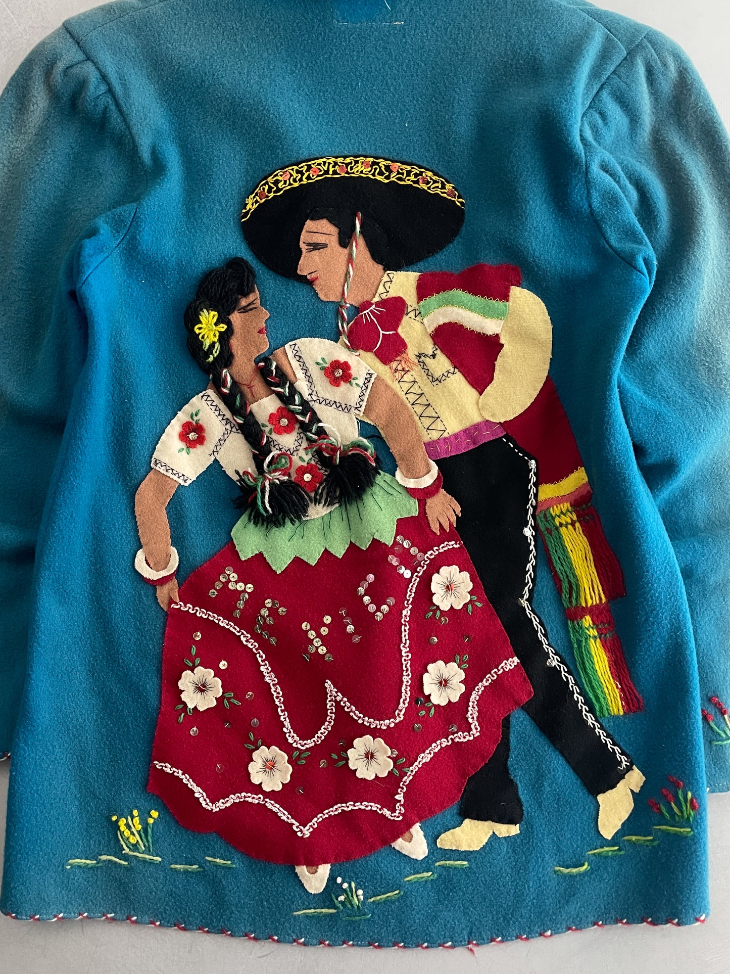 Mexican Folk Art Jacket [S] Blue