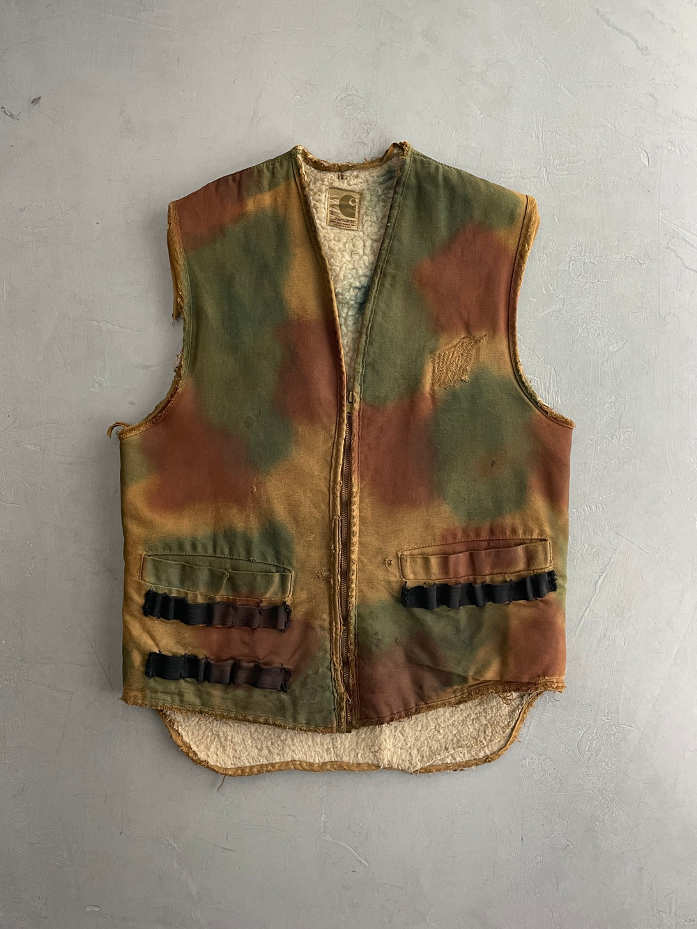70's Print Tag Carhartt Homemade Hunting Vest [M]