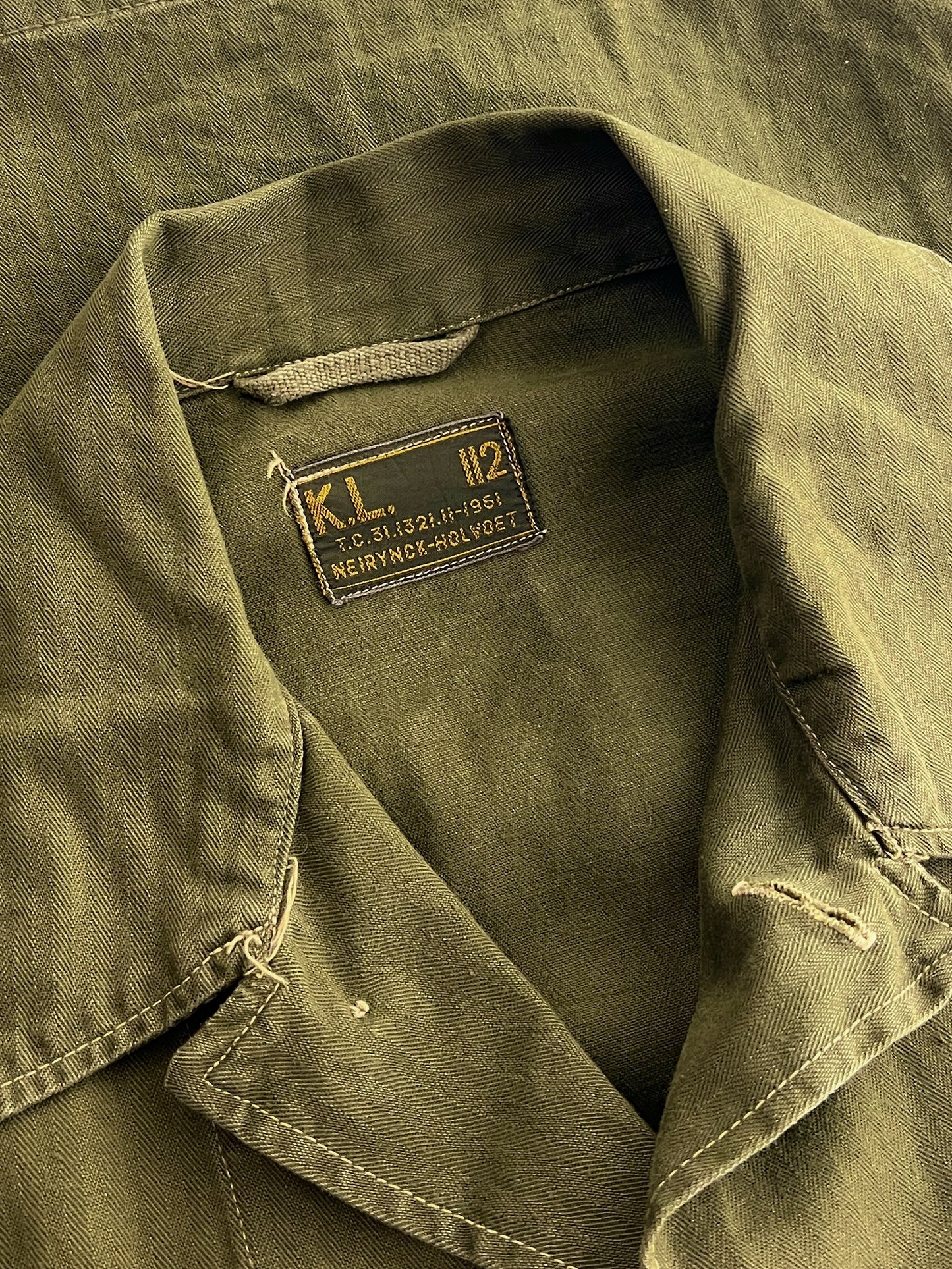 60's Dutch Military H.B.T. Field Shirts w Ribbed Sleeves [L]