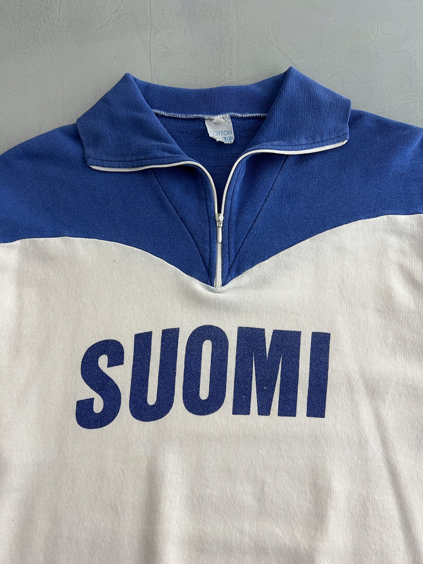 70's Suomi Quarter Zip Sweatshirt [L/XL]