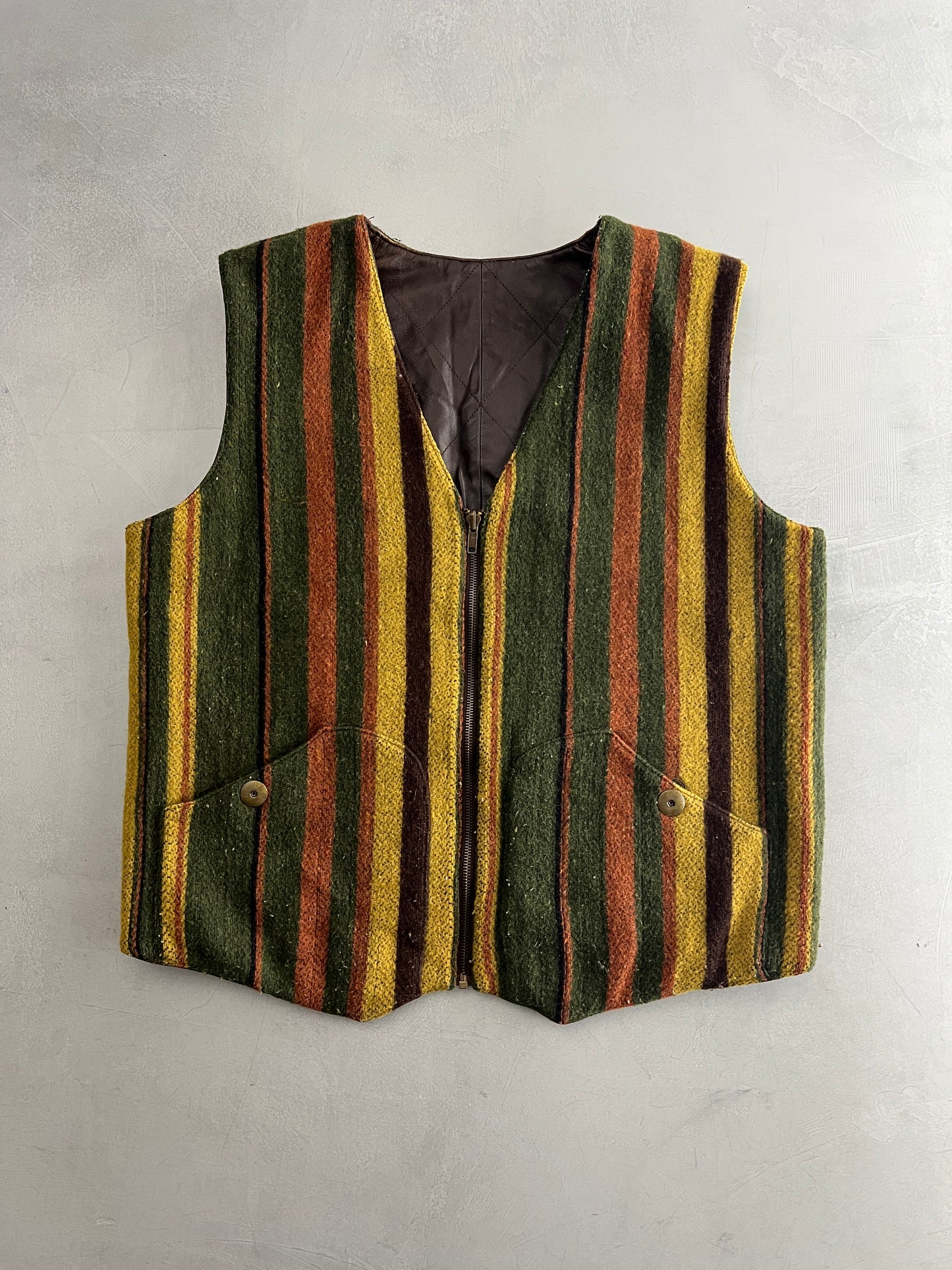 Reversible Quilted Leather Vest [M/L]