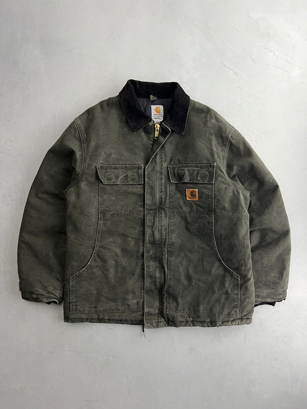 Faded Carhartt Chore Jacket w Detachable Hood [L]