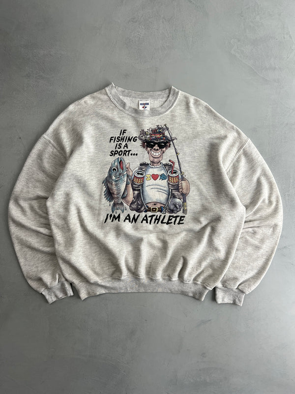 90's 'If Fishing Was A Sport' Sweatshirt [XL]
