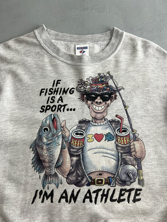 90's 'If Fishing Was A Sport' Sweatshirt [XL]