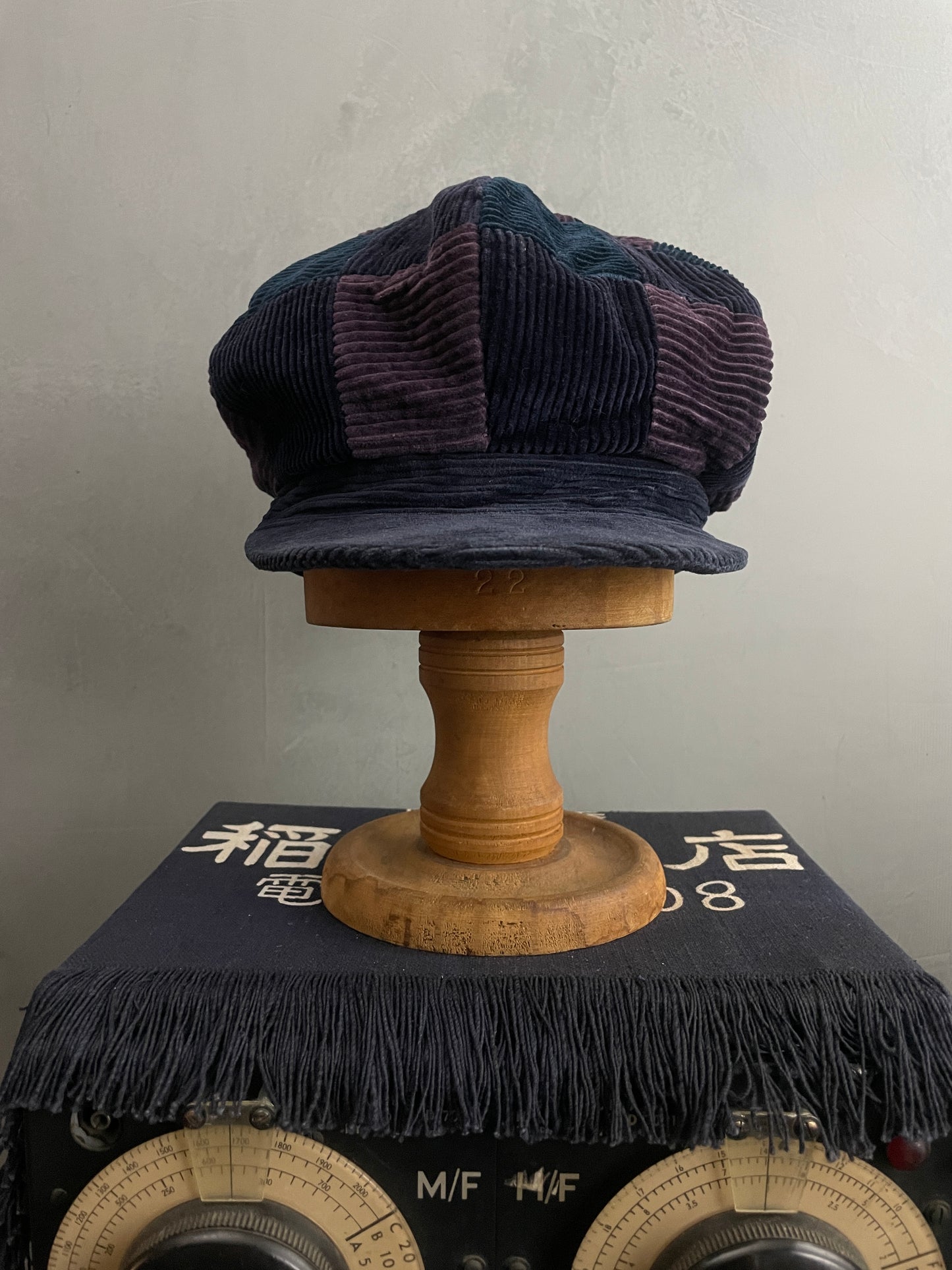 Patchwork Cord Floppy Cap