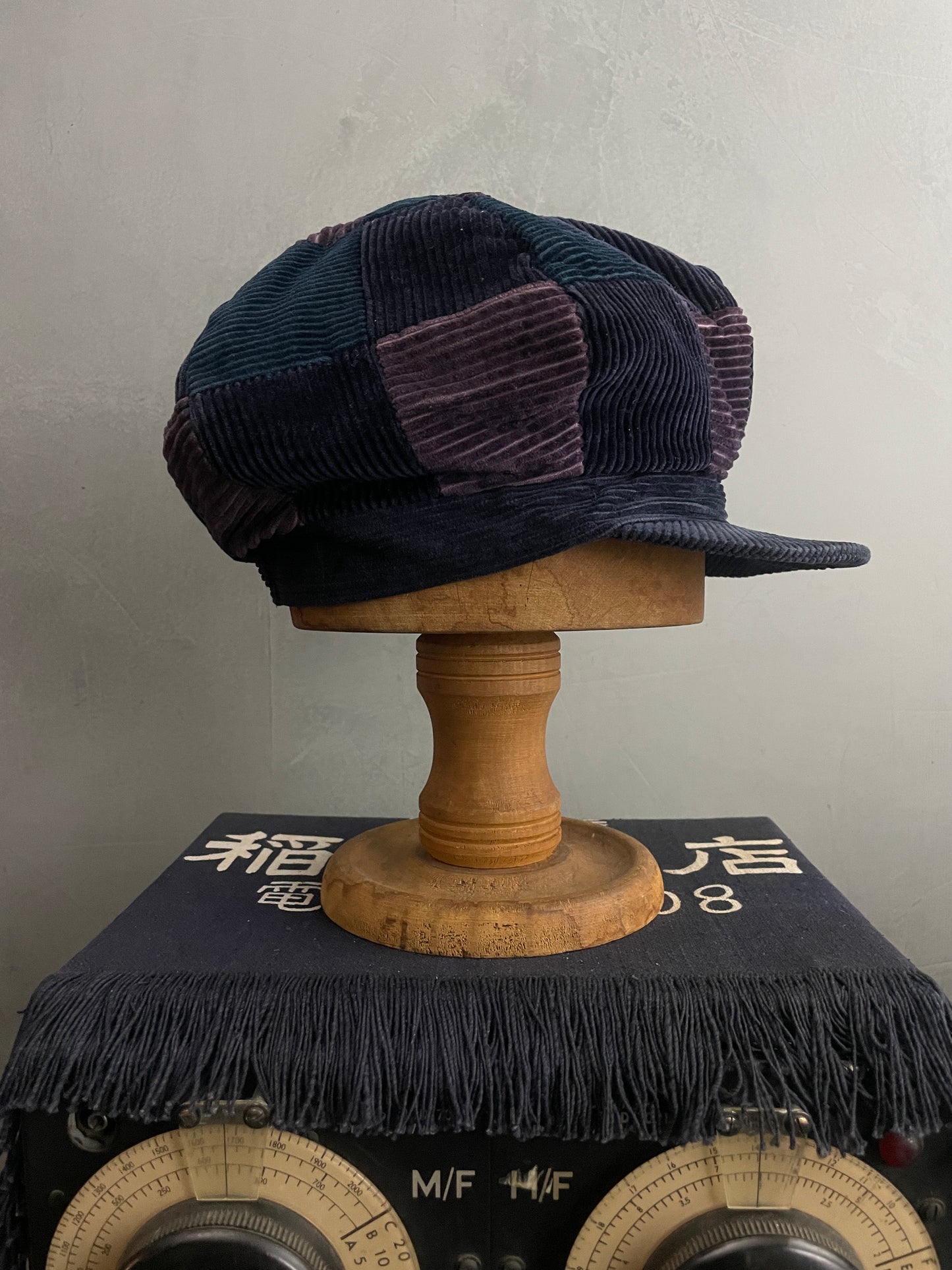 Patchwork Cord Floppy Cap