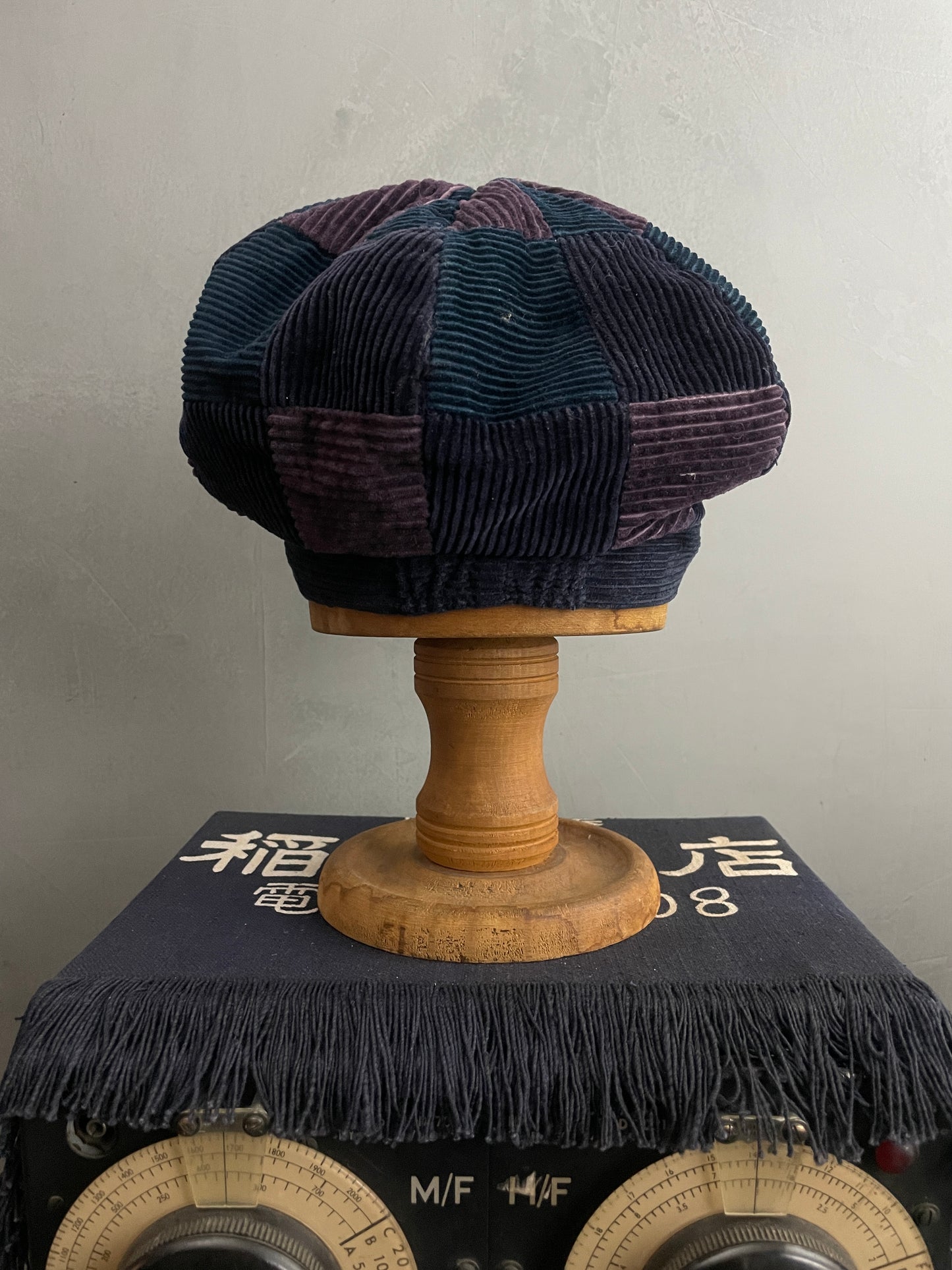 Patchwork Cord Floppy Cap