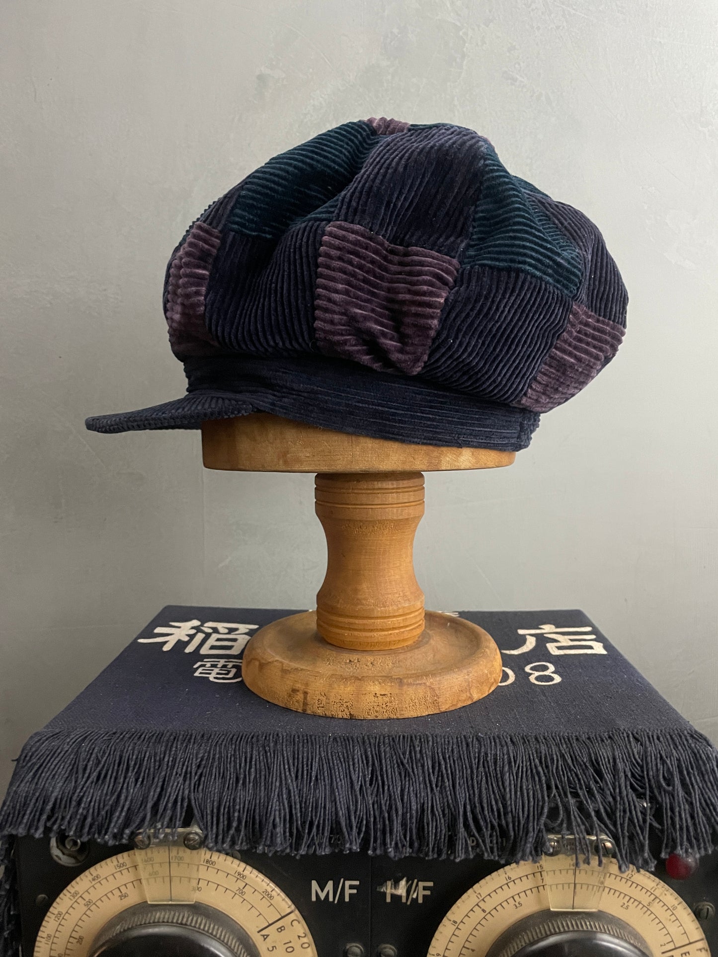 Patchwork Cord Floppy Cap