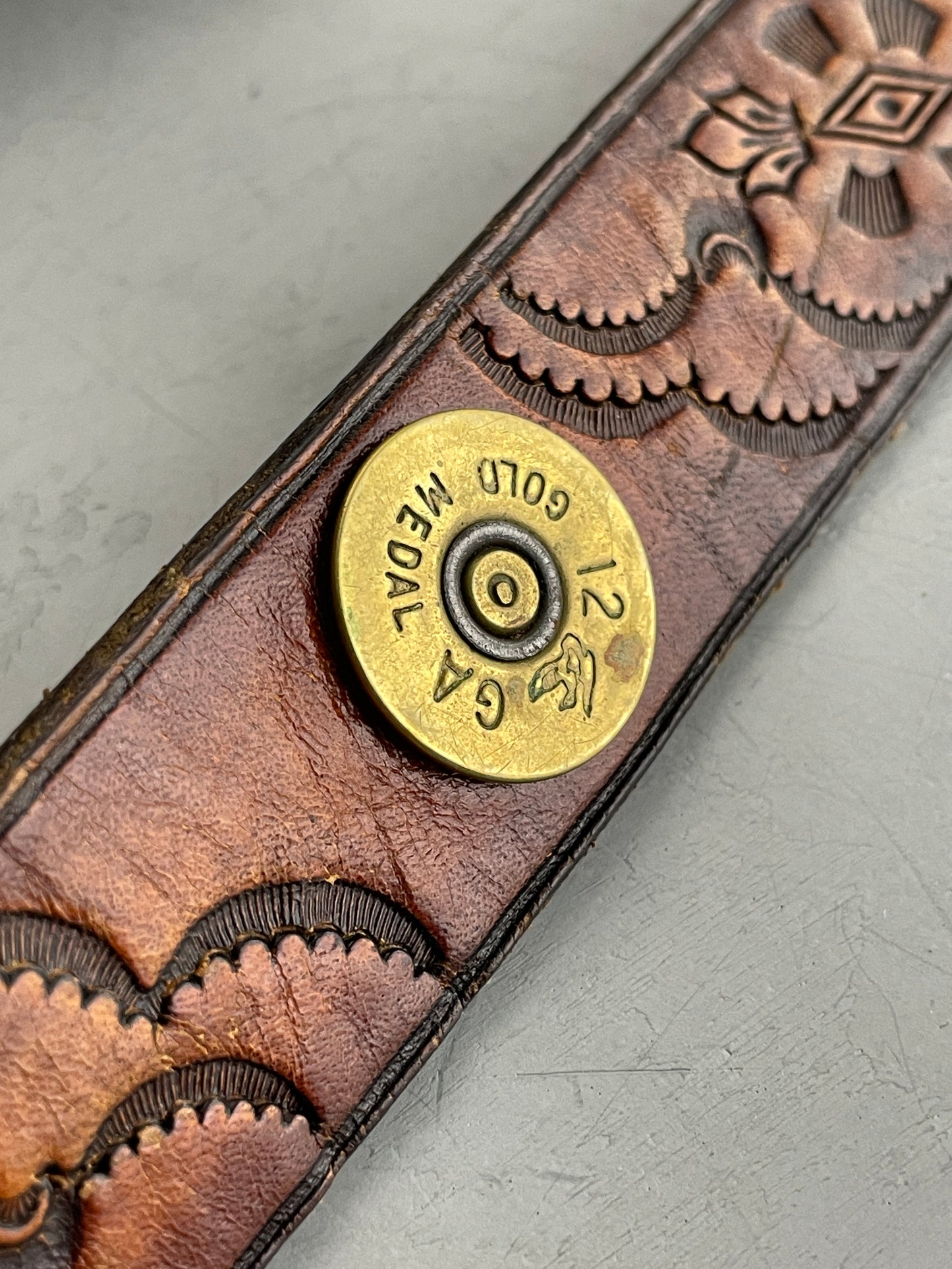 Hand-Tooled Shotgun Shell Belt [34"-39"]