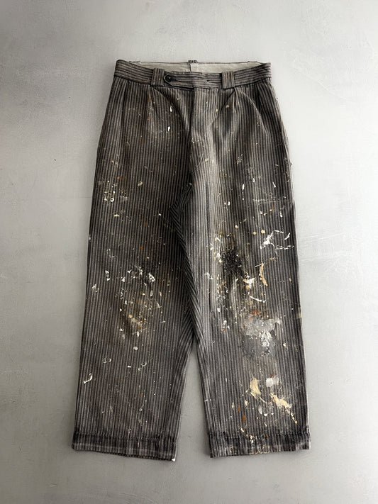 1940's French Salt n Pepper Work Pants [30"]