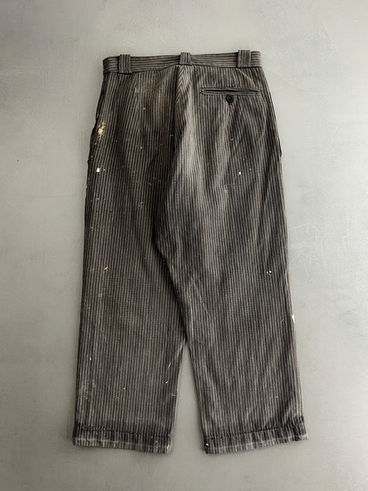 1940's French Salt n Pepper Work Pants [30"]