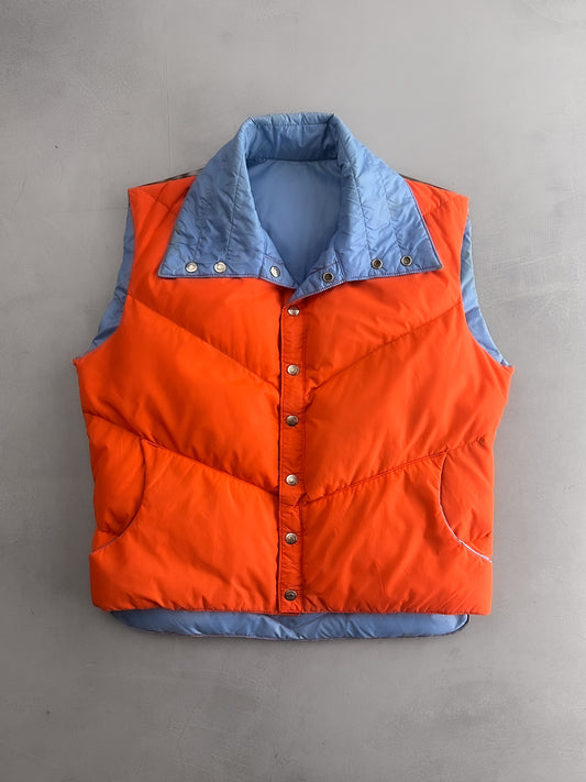 Reversible Quilted Racing Down Vest [L]