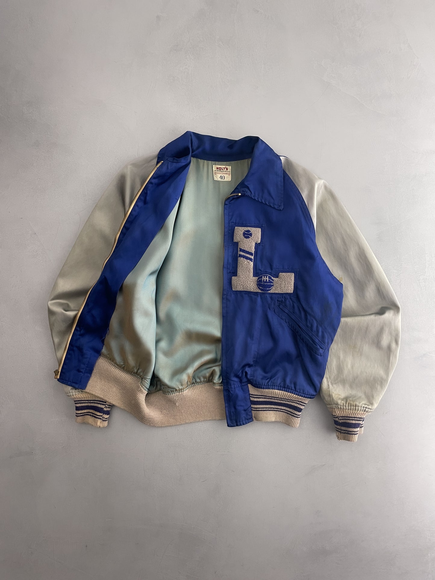 60's Holt's Satin Varsity Jacket [M]