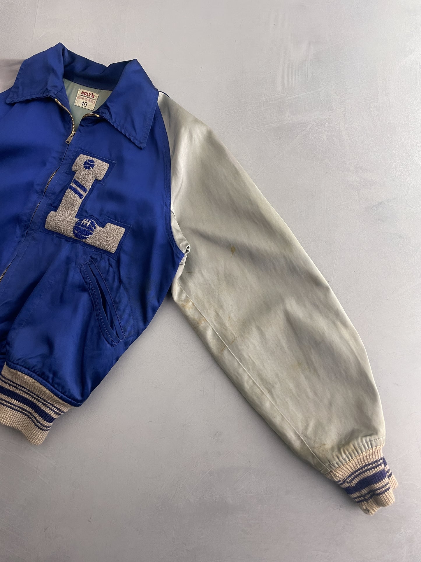 60's Holt's Satin Varsity Jacket [M]