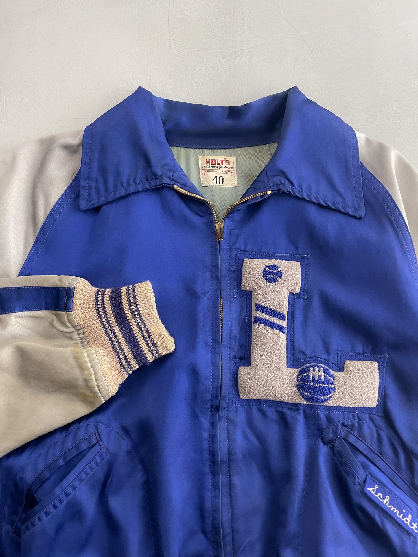 60's Holt's Satin Varsity Jacket [M]