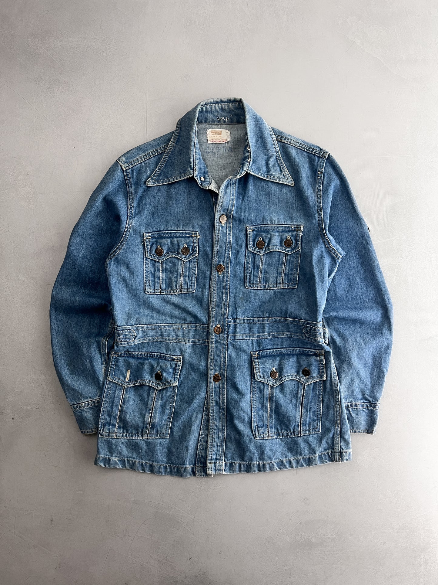 70's Montgomery Ward "Safari" Denim Jacket [M]