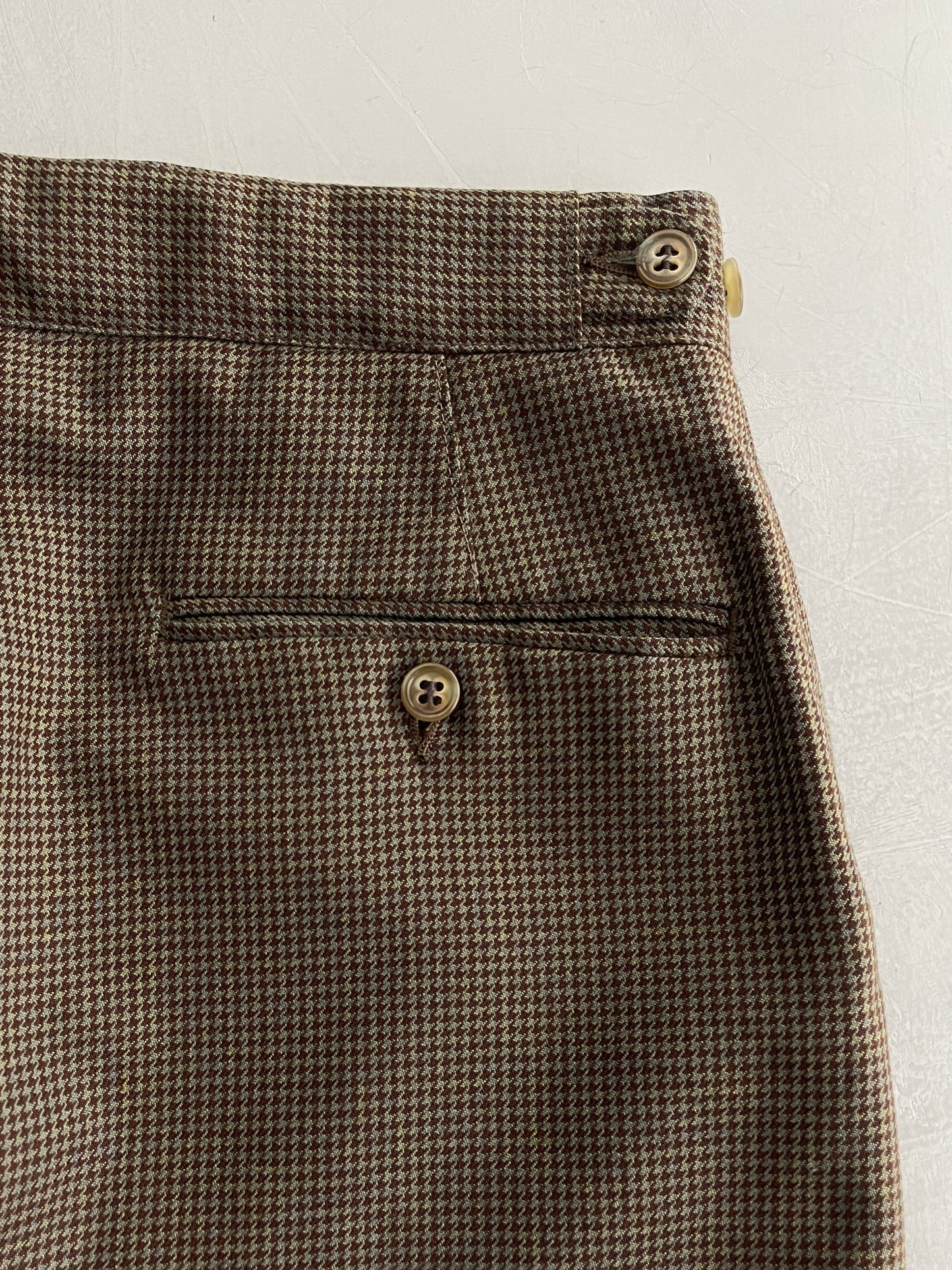 Pleated Houndstooth Slacks [32"]