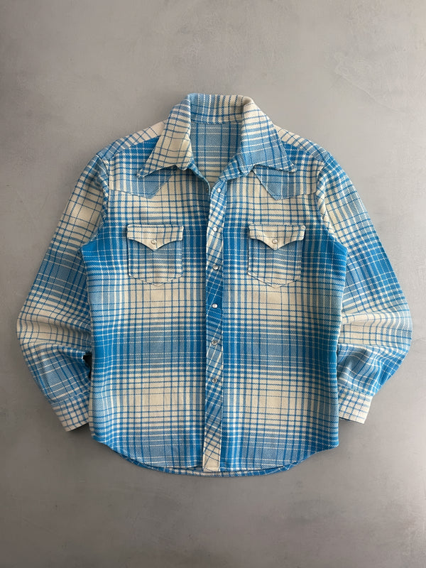 70's Pearl Snap Wool Overshirt [XL]