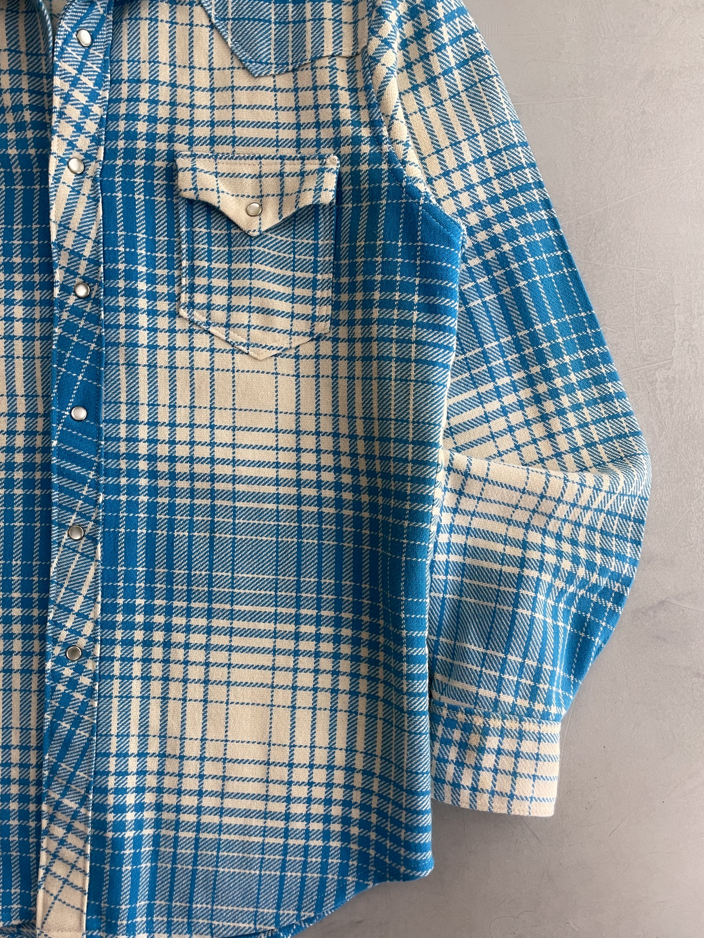 70's Pearl Snap Wool Overshirt [XL]