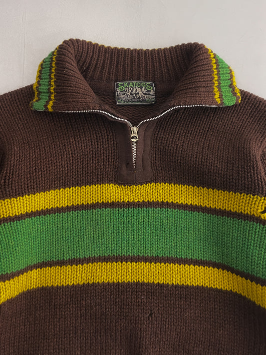 50's Skatogs Quarter Zip Wool Pullover [XS]