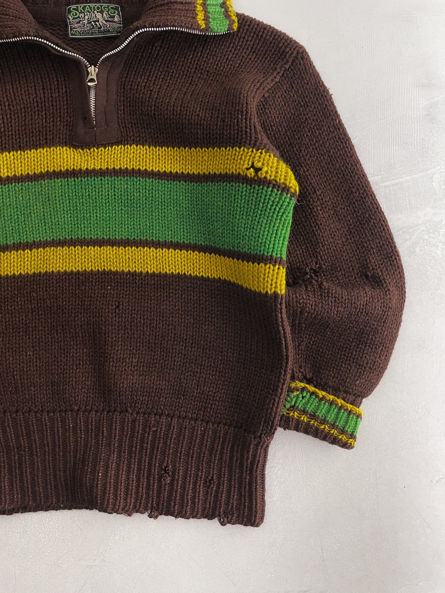 50's Skatogs Quarter Zip Wool Pullover [XS]