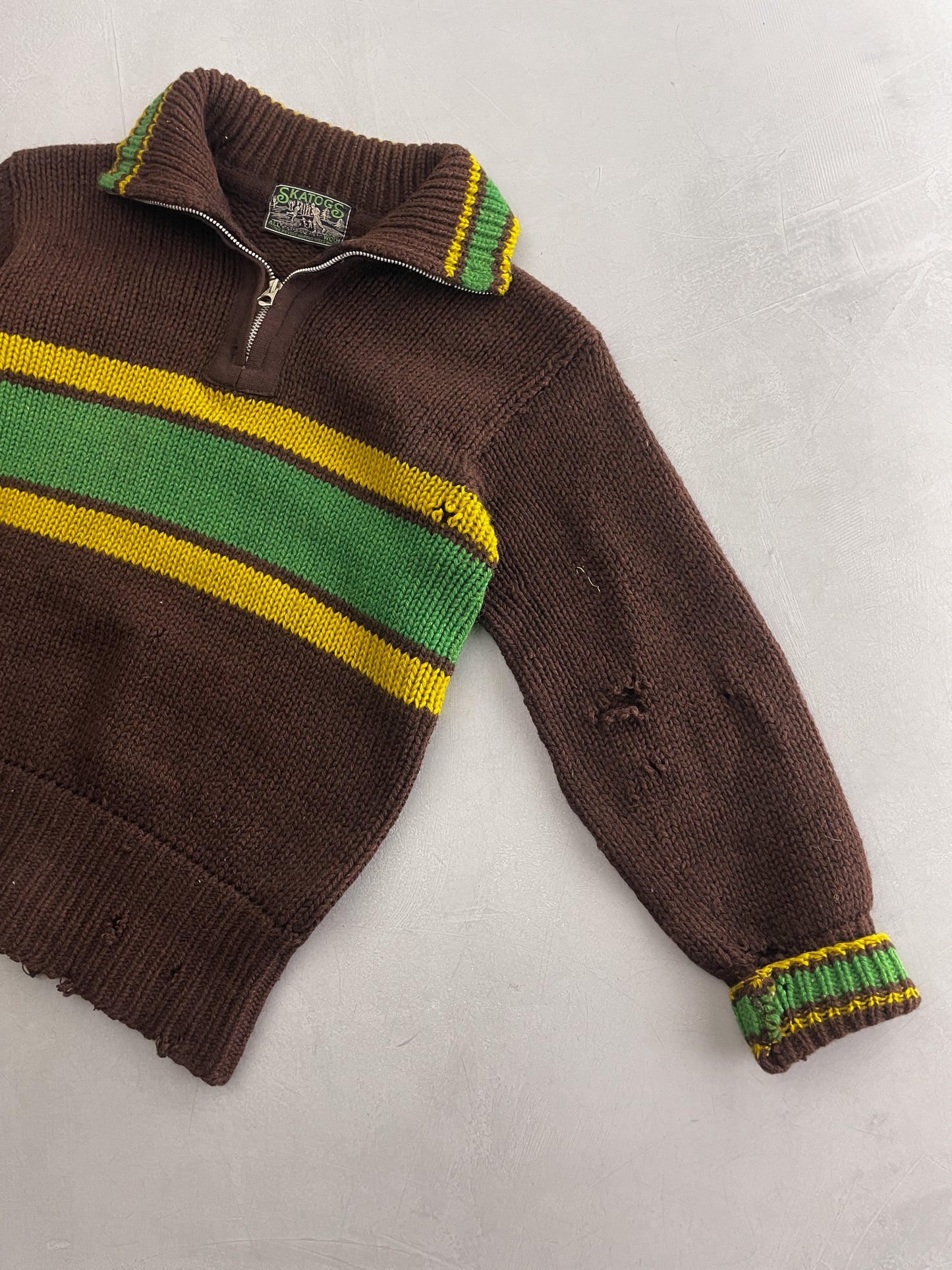 50's Skatogs Quarter Zip Wool Pullover [XS]