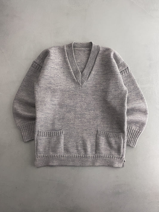 British Guernsey V-Neck Sweater [M]