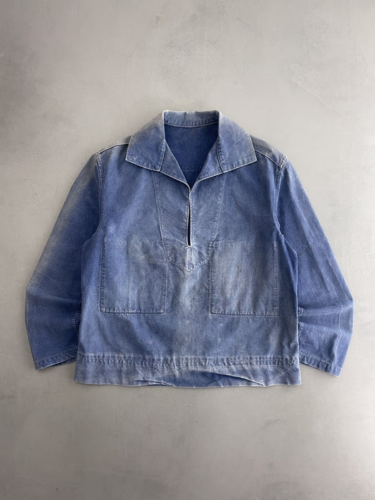 60's French Indigo Sailing Smock [L]