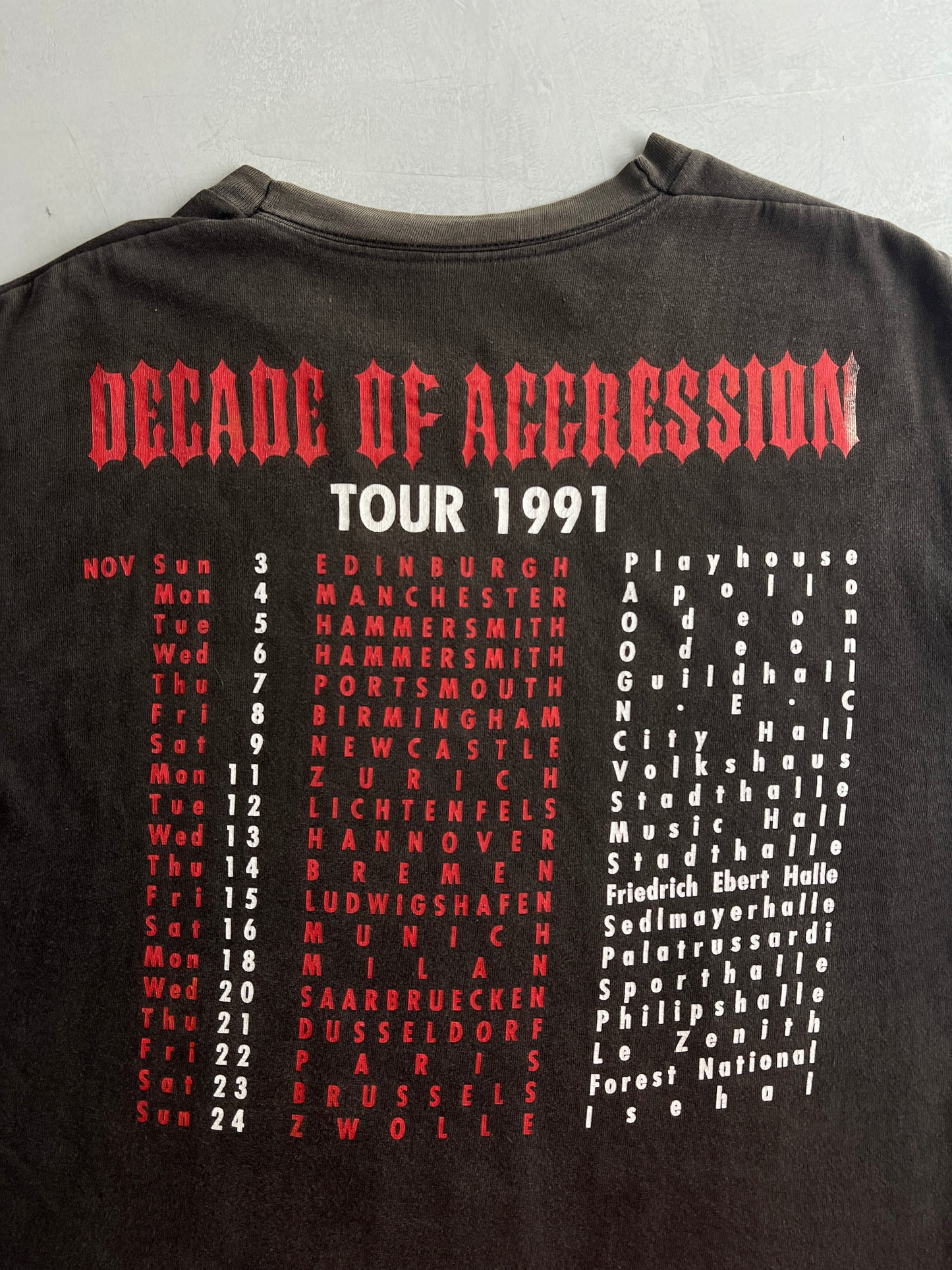 '91 Slayer 'Decade Of Aggression' Tour Tee [L]