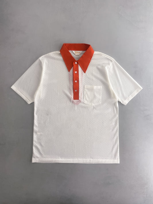 70's Whang Mesh Polo Shirt [L]