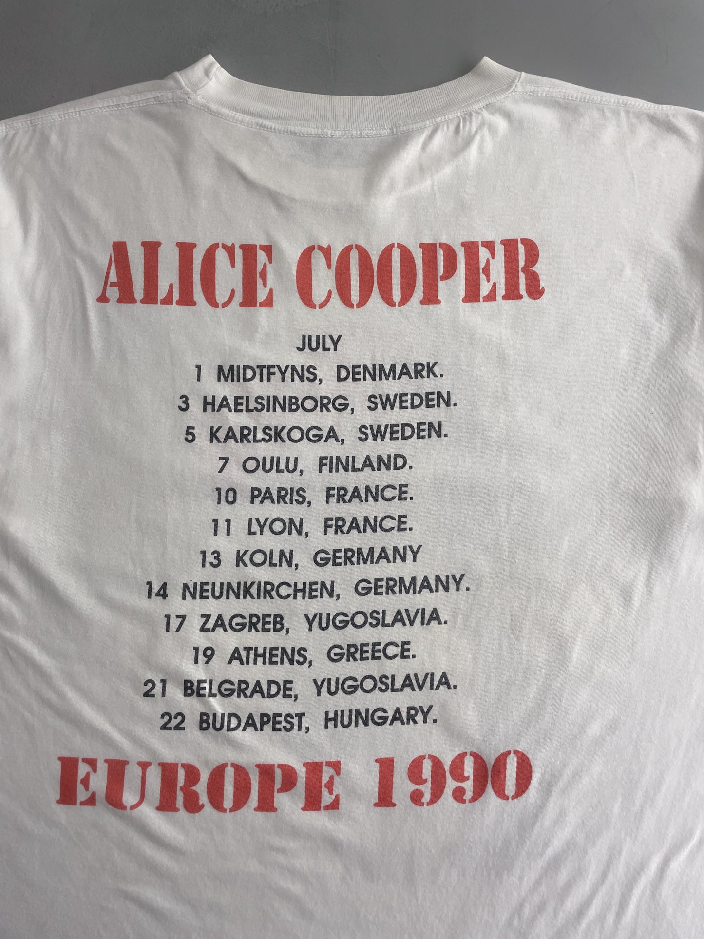 89/90 Alice Cooper 'TRASH' Europe Tour Tee [XL]