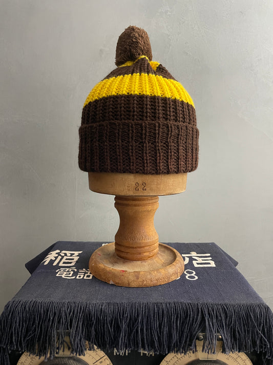 Knitted Beanie - Brown