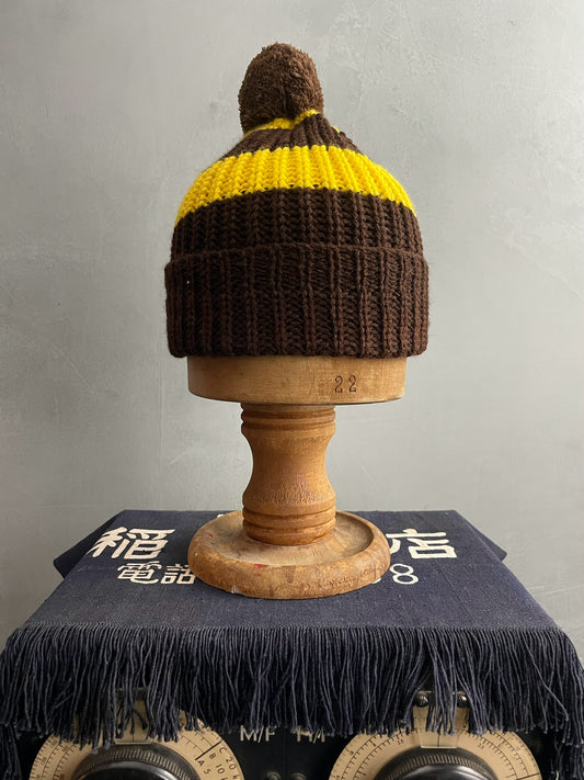 Knitted Beanie - Brown