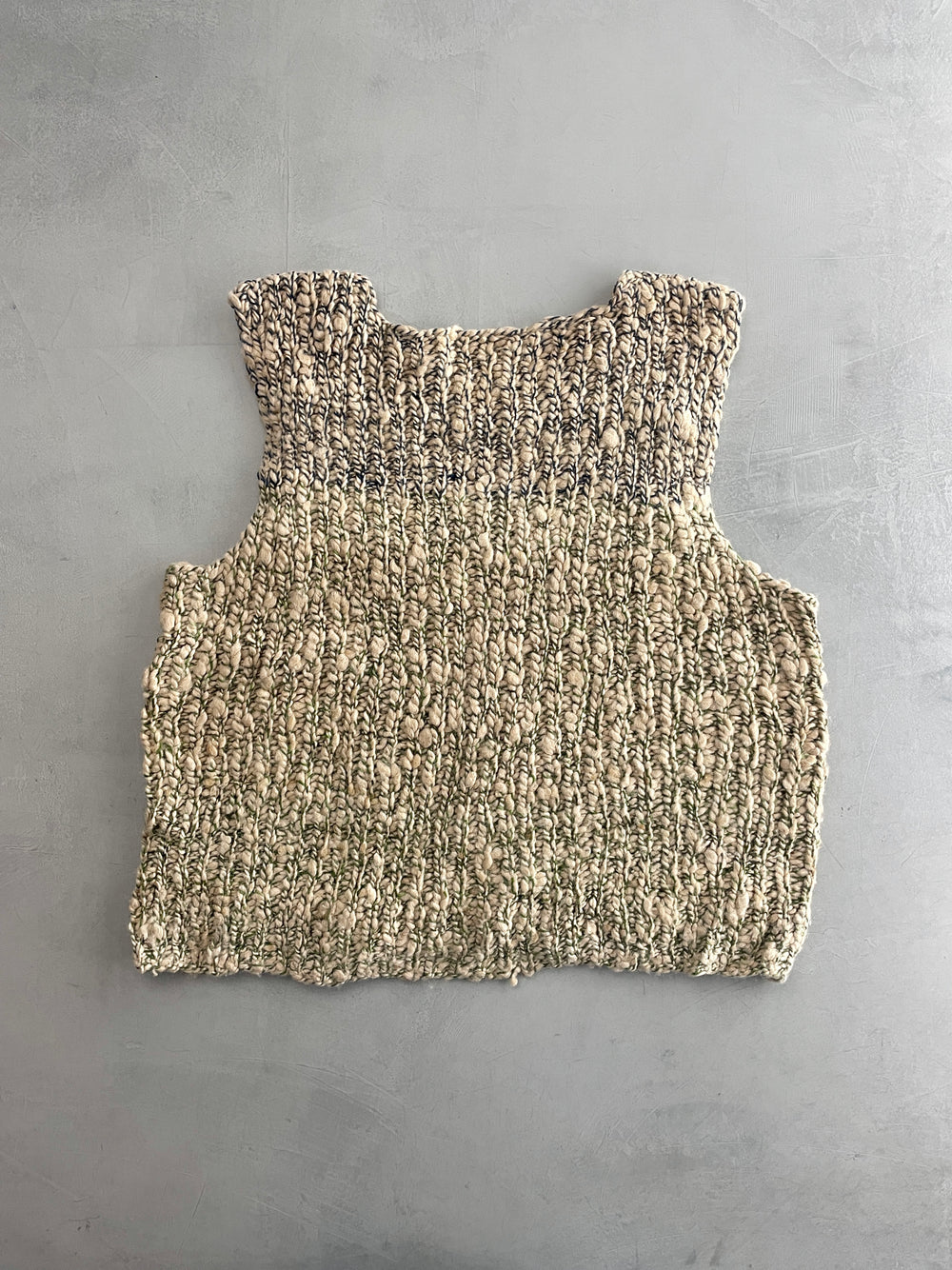 Hand-Knitted Wool Vest [XL]