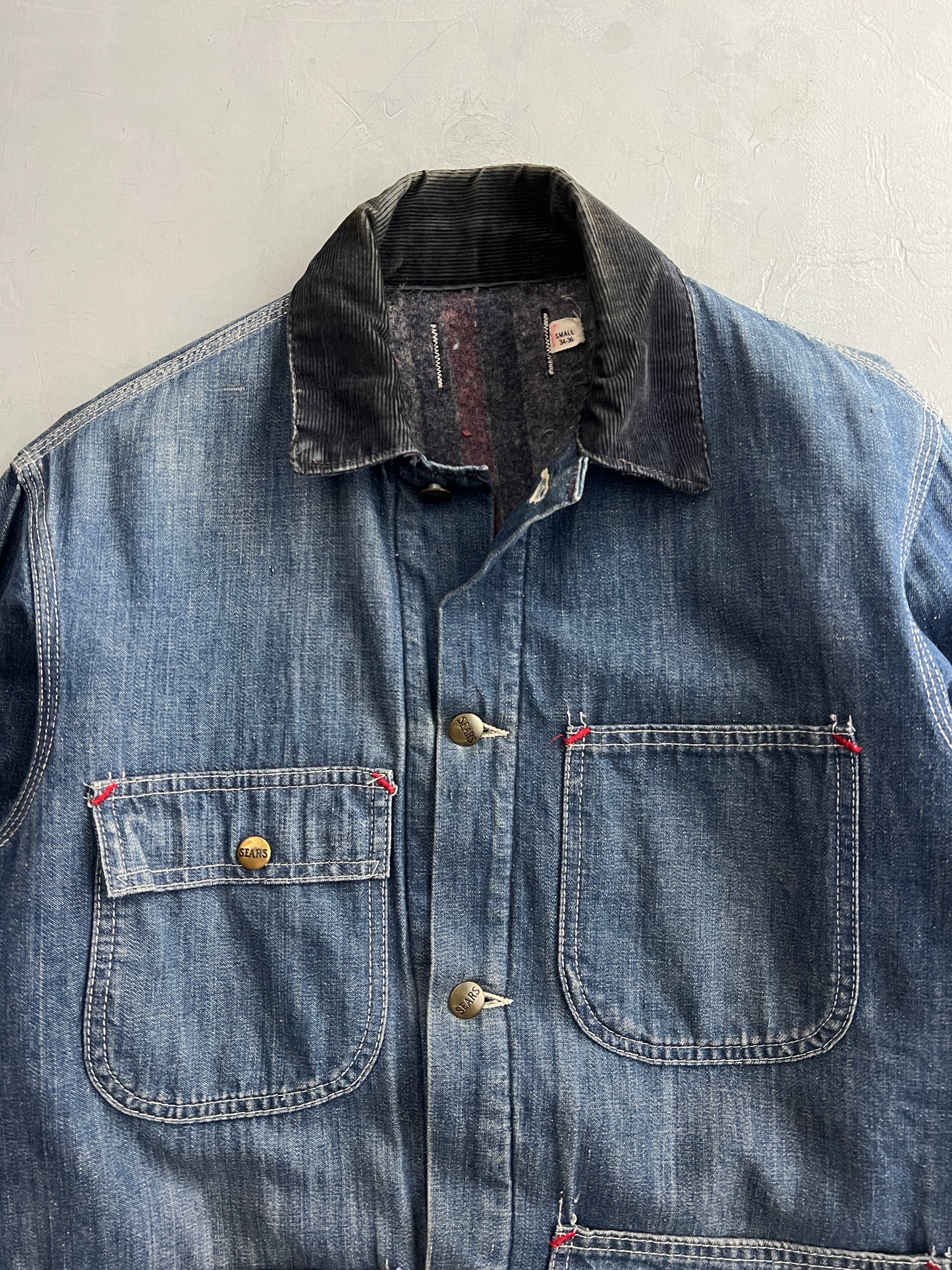 60's Sears Blanket Lined Denim Chore Jacket [M]