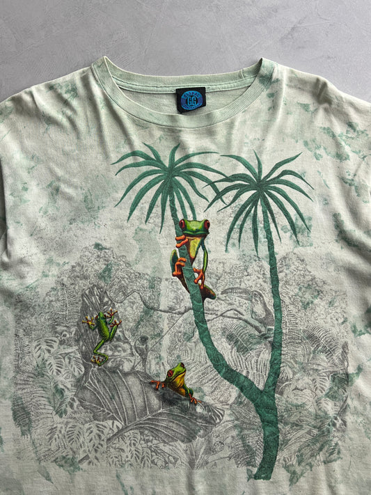 90's Rainbow Tree Frog Tee [L]