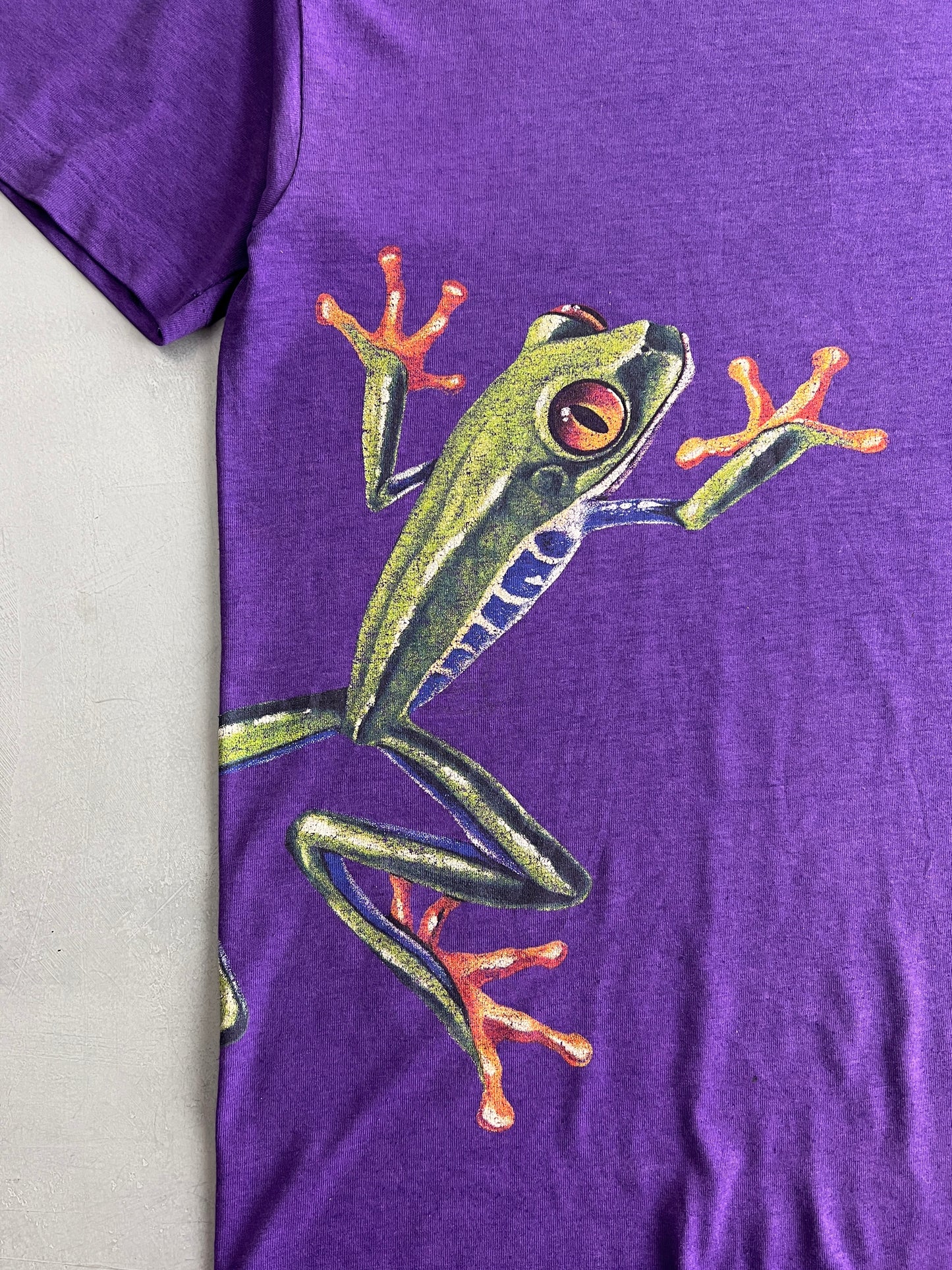 80's Rainbow Tree Frog Wraparound Tee [M]